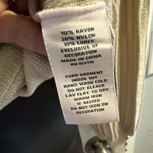 Nanette Gold Mock Turtleneck Sweater Small - Picture 8 of 8